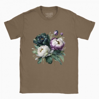 Men's t-shirt "Peonies / Bouquet of peonies / Dramatic bouquet"
