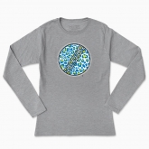 Women's long-sleeved t-shirt "Leopards forward! (color background)"