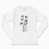 Women's long-sleeved t-shirt "Ink flowers"