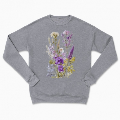 Дитячий світшот "Польові квіти / Букет польових квітів і трав / Фіолетовий букет"