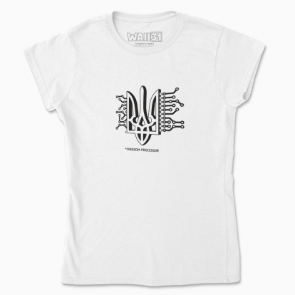 Women's t-shirt "Freedom processor (black monochrome)"