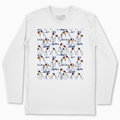 Men's long-sleeved t-shirt "Royal penguins. A symbol of family and love"