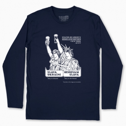 Men's long-sleeved t-shirt "Liberty and Mother (white monochrome)"