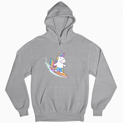 Man's hoodie "Unicorn Surfer"