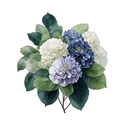 Rustic bright blue hydrangea bouquet