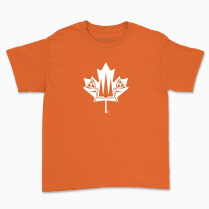 Children's t-shirt "Canada and Ukraine forever together. (white monochrome)"