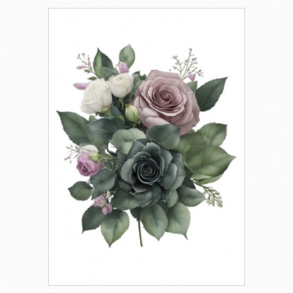 Poster "A bouquet of luxurious roses"