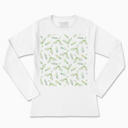Women's long-sleeved t-shirt "Green maple seeds"