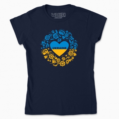 Футболка жіноча "Люблю Україну! Жовто-блакитний вінок"