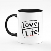 Printed mug "I love life"
