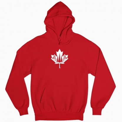 Man's hoodie "Canada and Ukraine forever together. (white monochrome)"