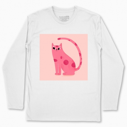 Men's long-sleeved t-shirt "Pink cat"