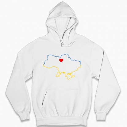 Man's hoodie "Ukrainian heart"