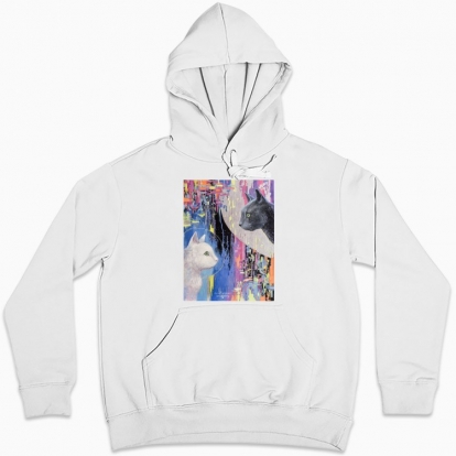 Women hoodie "Cats. Day and Night"