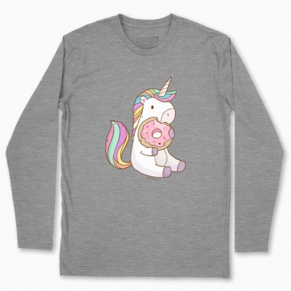 Men's long-sleeved t-shirt "Unicorn with Donut"