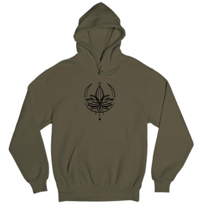 Man's hoodie "lotus with moon lineart"