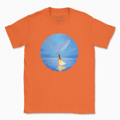 Men's t-shirt "The Girl in yellow dress and the Whale"