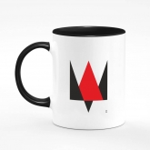 Printed mug "Trident minimalism (red and black)"