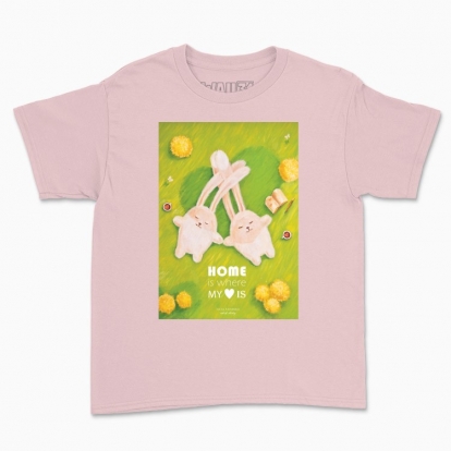 Children's t-shirt "Rabbits. Home is where my heart is"