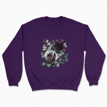 Unisex sweatshirt "Flowers / Dramatic roses / Bouquet of roses"