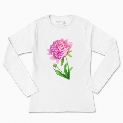 Women's long-sleeved t-shirt "Botany: peony"
