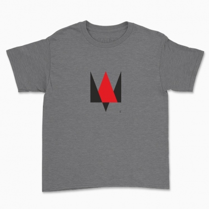 Дитяча футболка "Тризуб мінімалізм (червоно-чорний)"
