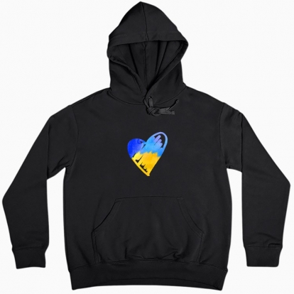 Women hoodie "Ukranian heart, watercolor"