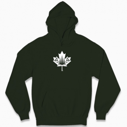 Man's hoodie "Canada and Ukraine forever together. (white monochrome)"
