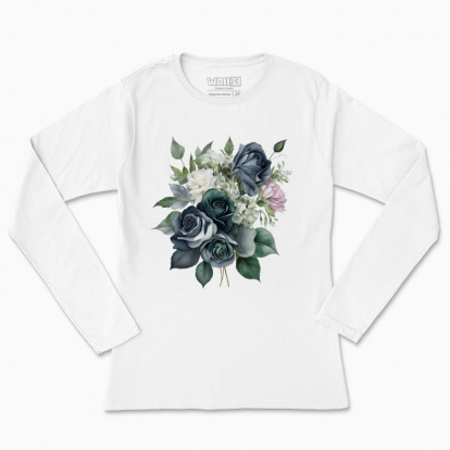 Women's long-sleeved t-shirt "A bouquet of dark flowers"