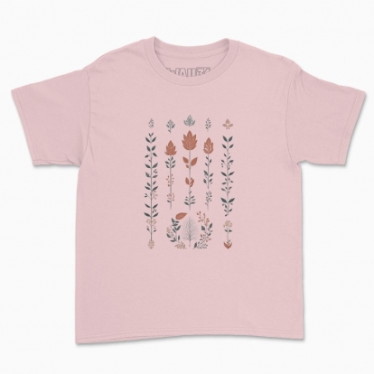 Children's t-shirt "Flowers Minimalism Hygge #3 / Scandinavian style print"