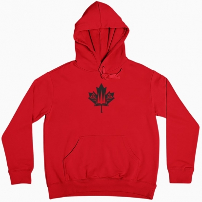 Women hoodie "Canada and Ukraine forever together. (black monochrome)"