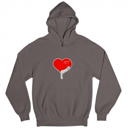 Man's hoodie "Cat in the heart"