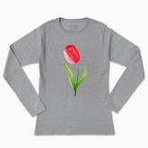 Women's long-sleeved t-shirt "My flower: tulip"