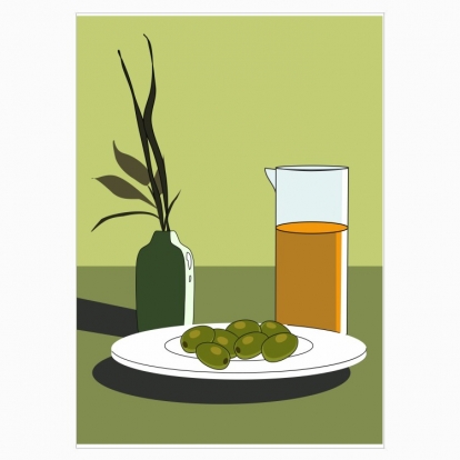 Poster "the plate with olives"