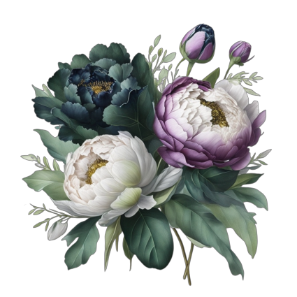 Peonies / Bouquet of peonies / Dramatic bouquet