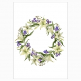 Poster "A wreath of white lilies and irises"