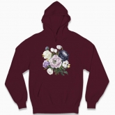 Man's hoodie "A delicate bouquet of Eustoma"