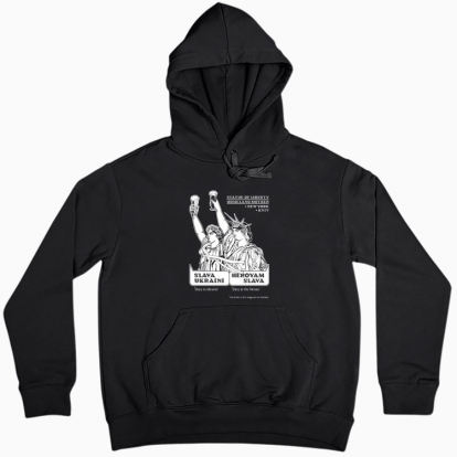 Women hoodie "Liberty and Mother (white monochrome)"