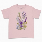 Children's t-shirt "Польові квіти / Bouquet of wild flowers and herbs / Violet bouquet"