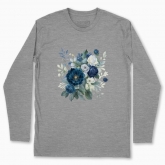 Men's long-sleeved t-shirt "Rustic Blue Wildflowers Bouquet"