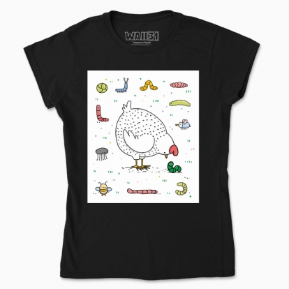 Women's t-shirt "Chicken and insects"