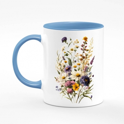 Чашка з принтом "Квіти / Букет польових квітів / Традиційний букет"