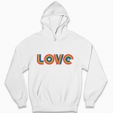 Man's hoodie "LOVE GLBT rainbow"