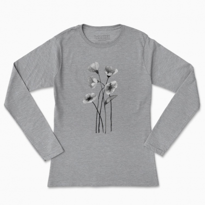 Women's long-sleeved t-shirt "Ink flowers"