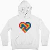 Women hoodie "Heart made of two GLBT rainbows"