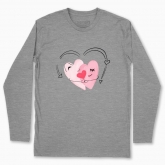 Men's long-sleeved t-shirt "couple hearts"