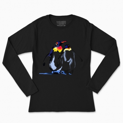 Women's long-sleeved t-shirt "Emperor penguins. A symbol of family and love"