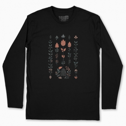 Men's long-sleeved t-shirt "Flowers Minimalism Hygge #3 / Scandinavian style print"