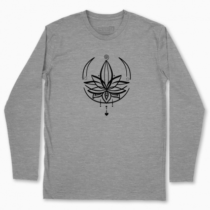 Men's long-sleeved t-shirt "lotus with moon lineart"