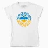 Women's t-shirt "I love Ukraine! Yellow-blue wreath"